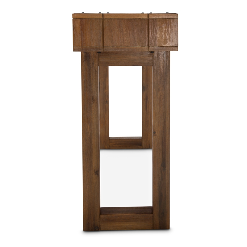 Michael Amini Brooklyn Walk Wood & Metal Console Table - Burnt Umber Brown