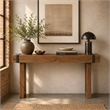 Michael Amini Brooklyn Walk Wood & Metal Console Table - Burnt Umber Brown