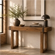 Michael Amini Brooklyn Walk Wood & Metal Console Table - Burnt Umber Brown