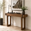 Michael Amini Brooklyn Walk Wood & Metal Console Table - Burnt Umber Brown