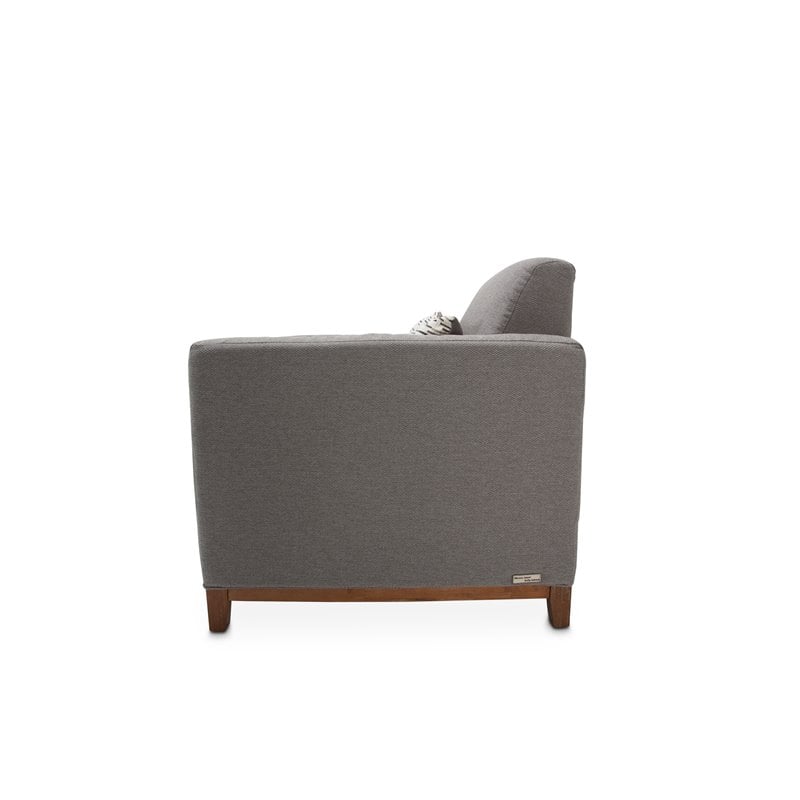 Michael Amini Brooklyn Walk Wood & Fabric Accent Chair in Gunmetal Gray