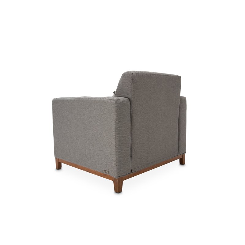 Michael Amini Brooklyn Walk Wood & Fabric Accent Chair in Gunmetal Gray