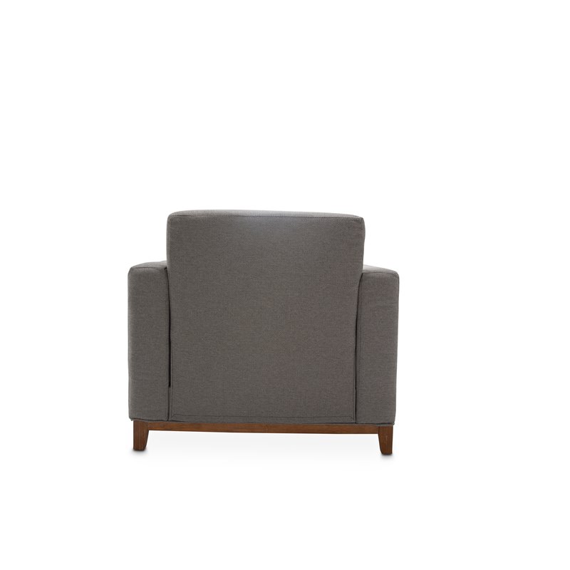 Michael Amini Brooklyn Walk Wood & Fabric Accent Chair in Gunmetal Gray