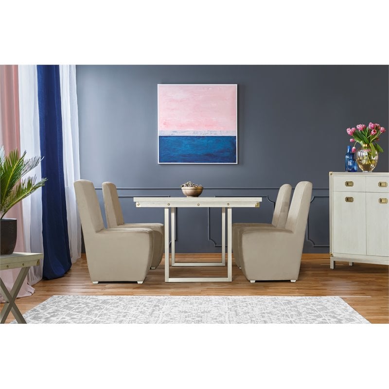 Michael Amini Menlo Station Parsons Dining Chair - Gray (Set of 2)