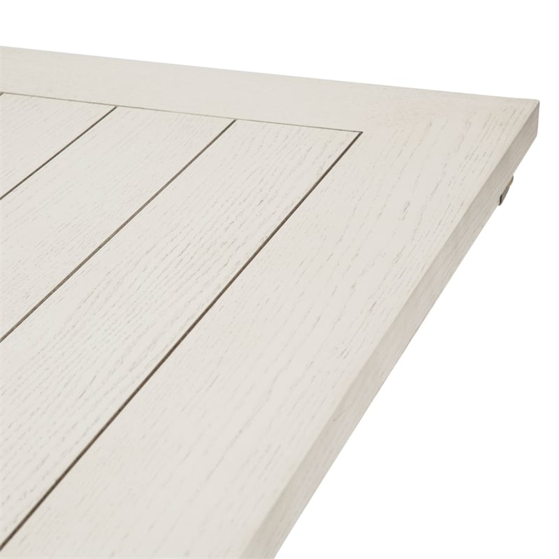michael amini menlo station rectangular wood & metal dining table in vanilla