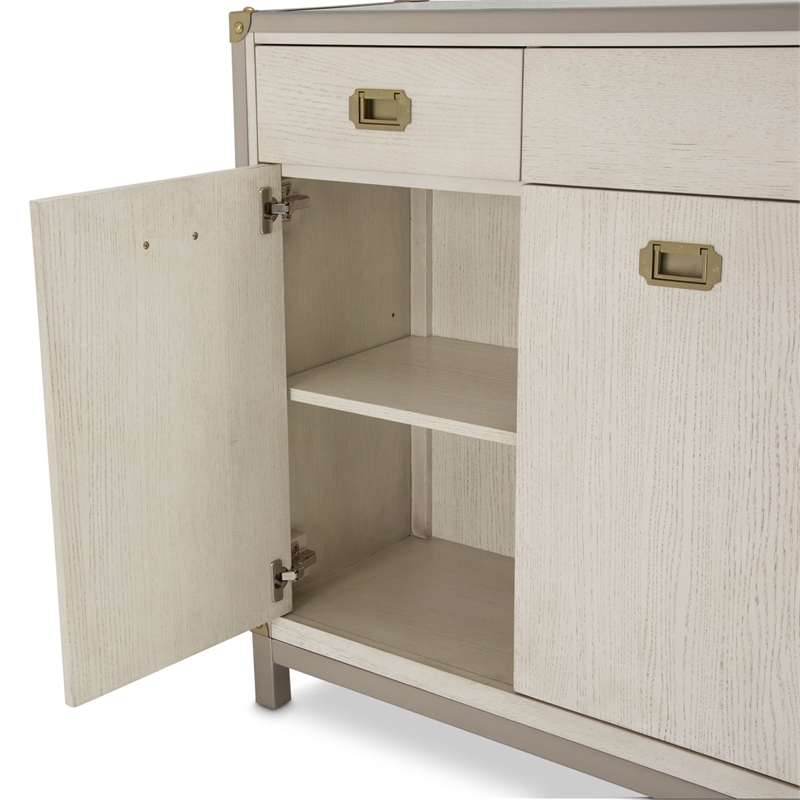 Michael Amini Menlo Station Wood & Metal Sideboard - Ivory