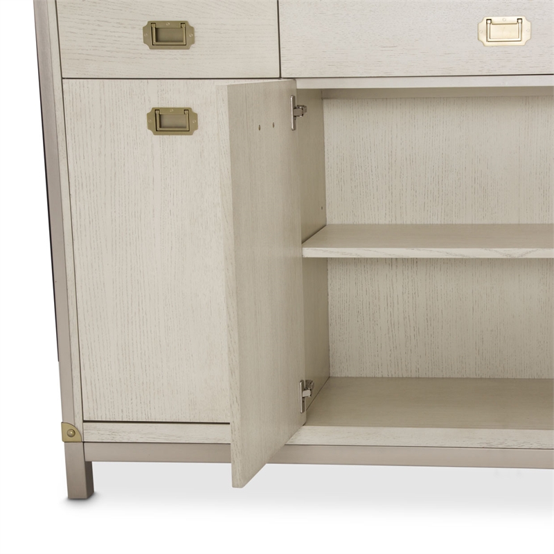 Michael Amini Menlo Station Wood & Metal Sideboard - Ivory
