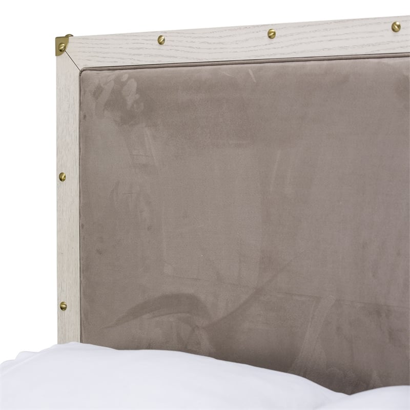 Michael Amini Menlo Station Cal. King Panel Bed in Ivory/Gray