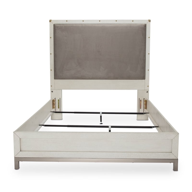 Michael Amini Menlo Station Cal. King Panel Bed in Ivory/Gray