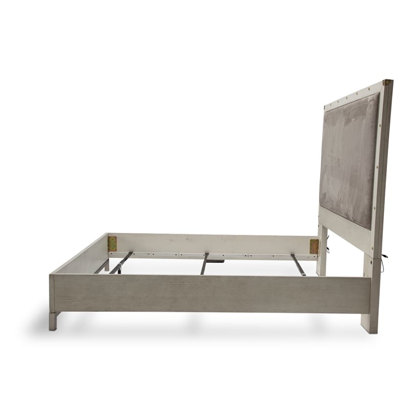 Michael Amini Menlo Station Cal. King Panel Bed in Ivory/Gray