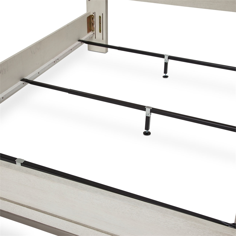 Michael Amini Menlo Station Eastern King Panel Bed in Ivory/Gray