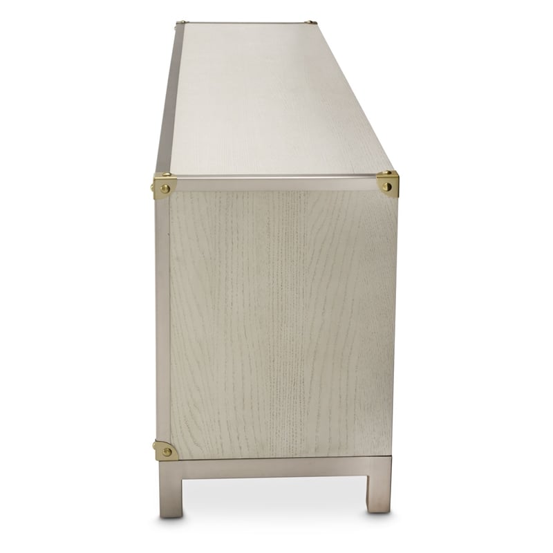 Michael Amini Menlo Station Contemporary TV Console - Ivory