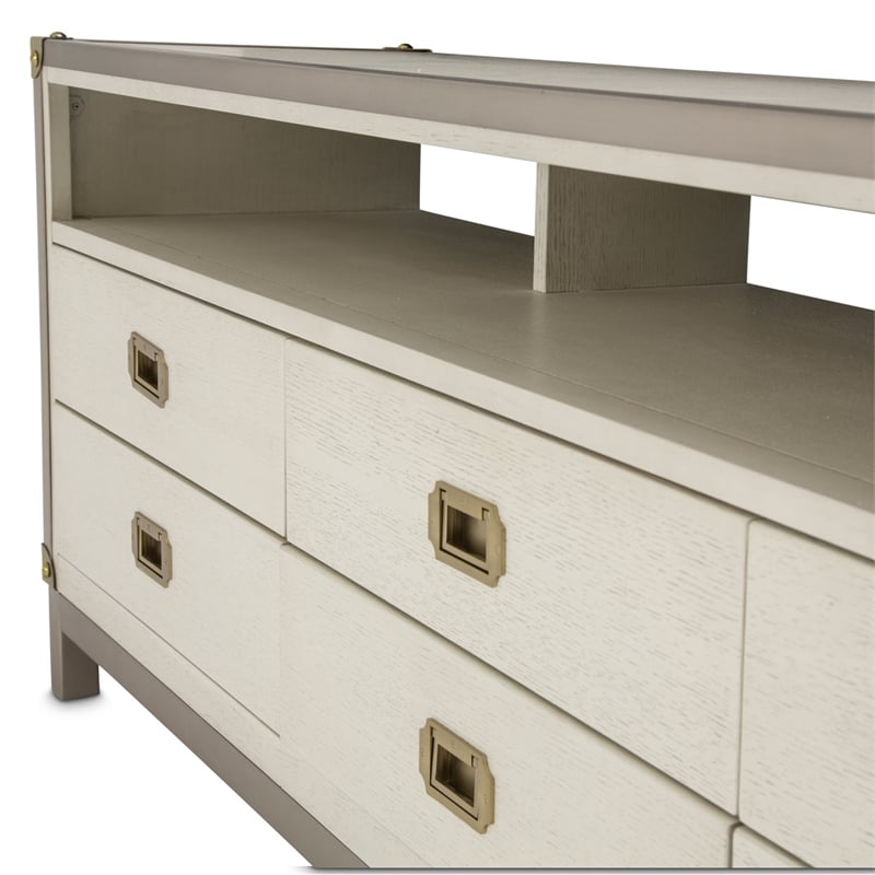 Michael Amini Menlo Station Contemporary TV Console - Ivory