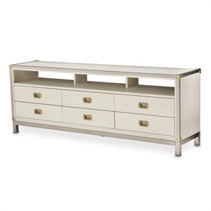 Michael Amini Menlo Station Contemporary TV Console - Ivory