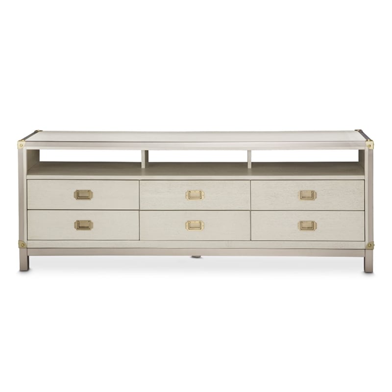 Michael Amini Menlo Station Contemporary TV Console - Ivory