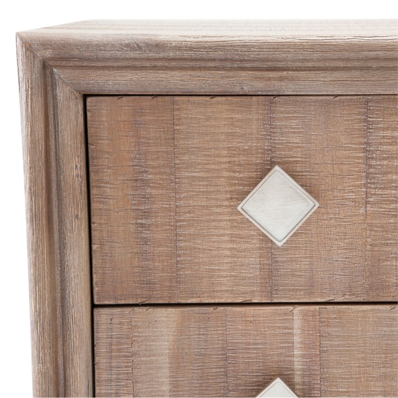 Michael Amini Hudson Ferry 6-Drawer Acacia Wood Chest - Driftwood Brown