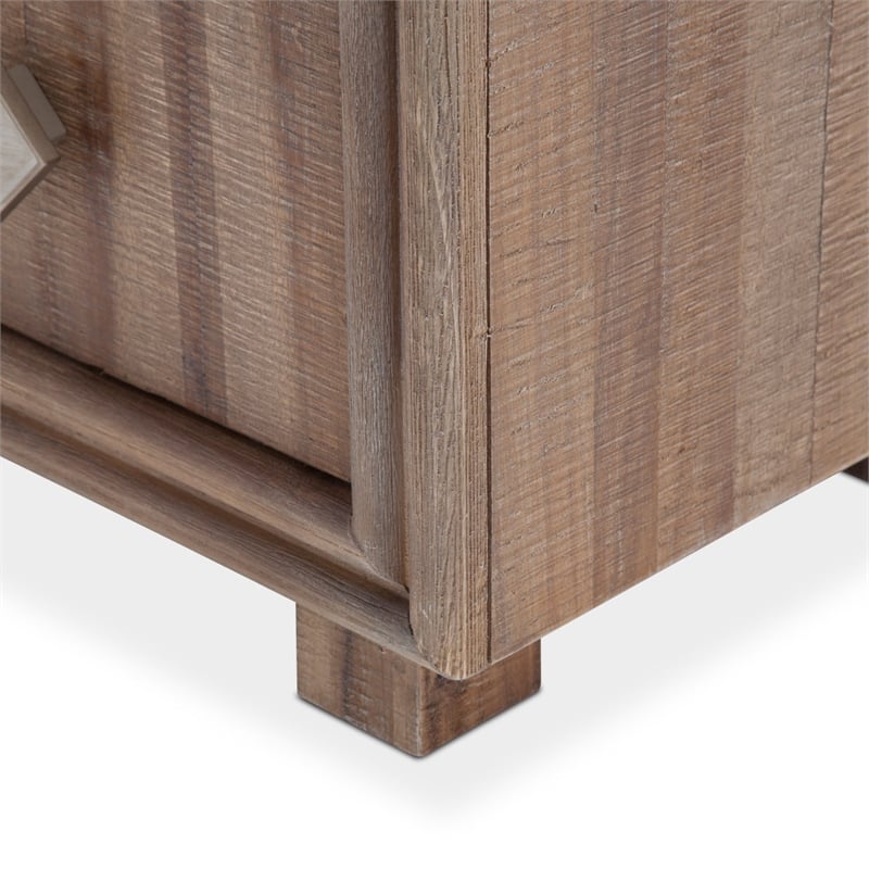 Michael Amini Hudson Ferry 6-Drawer Acacia Wood Chest - Driftwood Brown