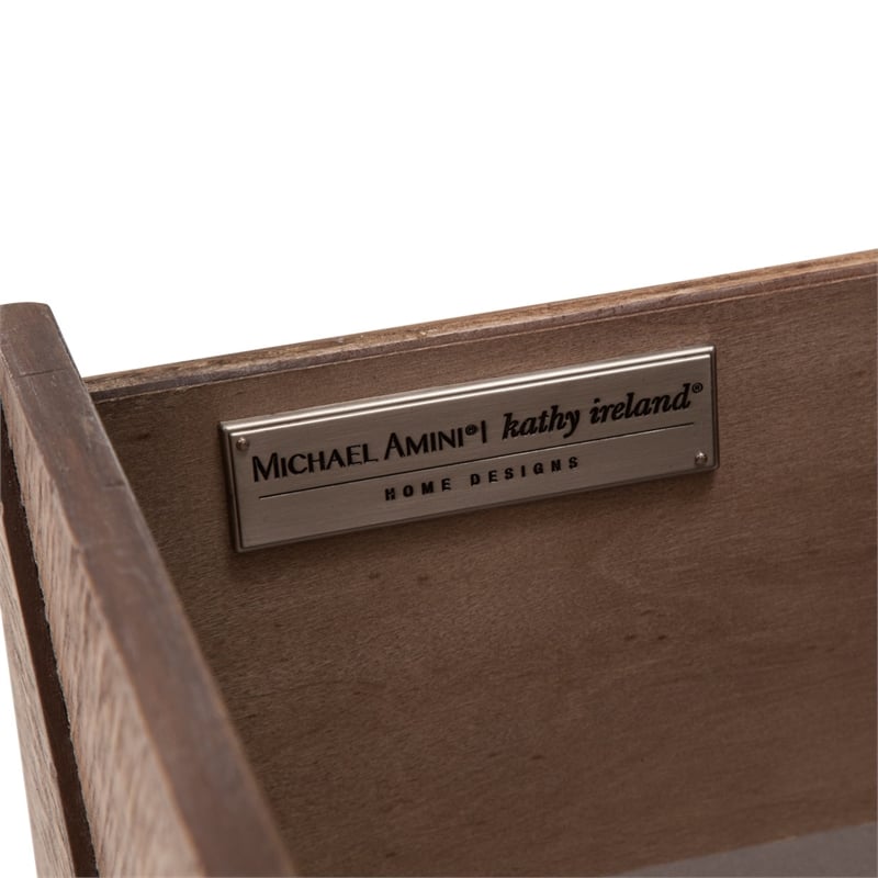Michael Amini Hudson Ferry 6-Drawer Acacia Wood Chest - Driftwood Brown