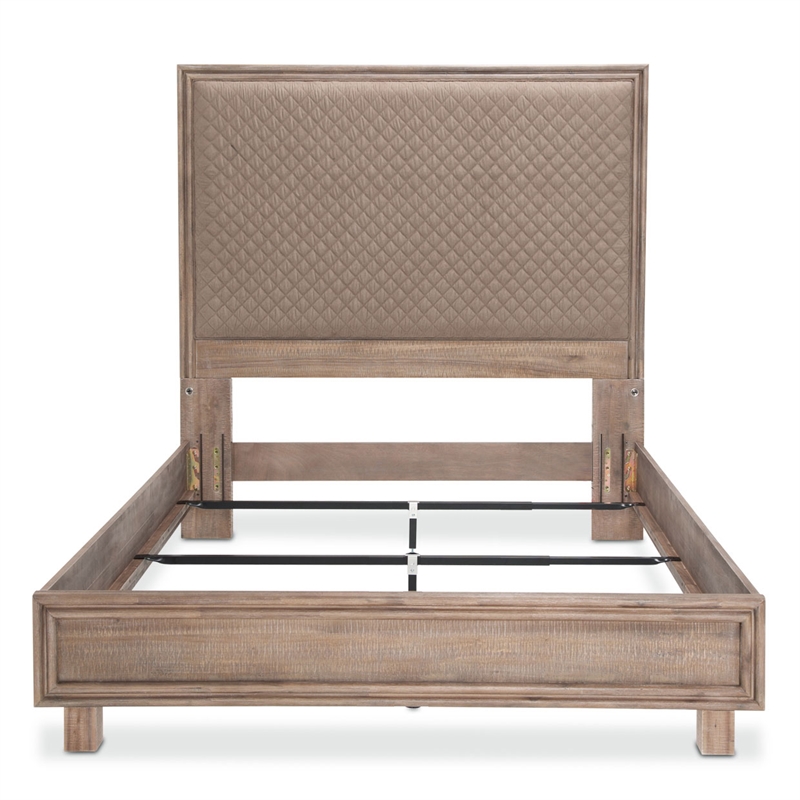 Michael Amini Hudson Ferry Queen  Panel Bed in Autumn Brown