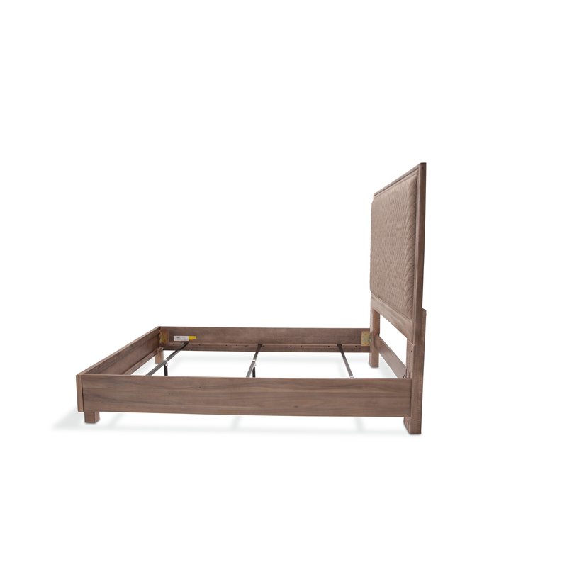 Michael Amini Hudson Ferry Wood Cal King Quilted Panel Bed in Bronze Brown