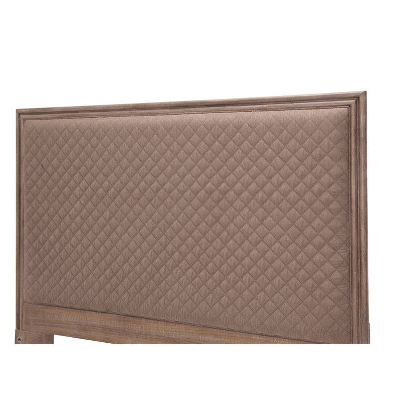 Michael Amini Hudson Ferry Wood Cal King Quilted Panel Bed in Bronze Brown