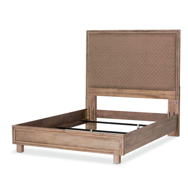 Michael Amini Hudson Ferry Eastern King Panel Bed - Autumn Brown