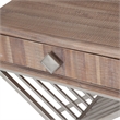 Michael Amini Hudson Ferry Acacia Wood Side Table - Driftwood Brown