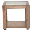 Michael Amini Hudson Ferry Acacia Wood End Table - Driftwood Brown