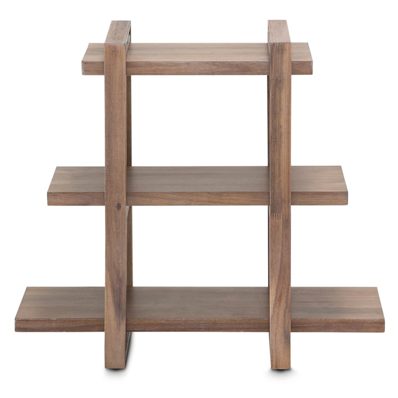 Michael Amini Hudson Ferry Acacia Wood Side Table - Driftwood Brown
