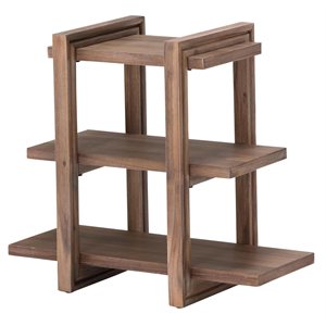 Michael Amini Hudson Ferry Acacia Wood Side Table - Driftwood Brown