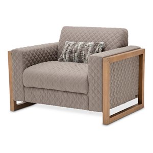 michael amini hudson ferry wood & polyester chair & a half in slate gray