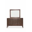 Michael Amini Carrollton Wood & Glass Sideboard w/ Mirror in Rustic Ranch Brown