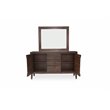 Michael Amini Carrollton Wood & Glass Sideboard w/ Mirror in Rustic Ranch Brown