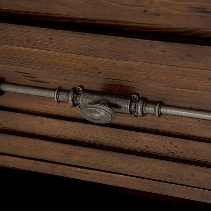 Michael Amini Carrollton 1-Drawer Wood Nightstand in Rustic Ranch Brown