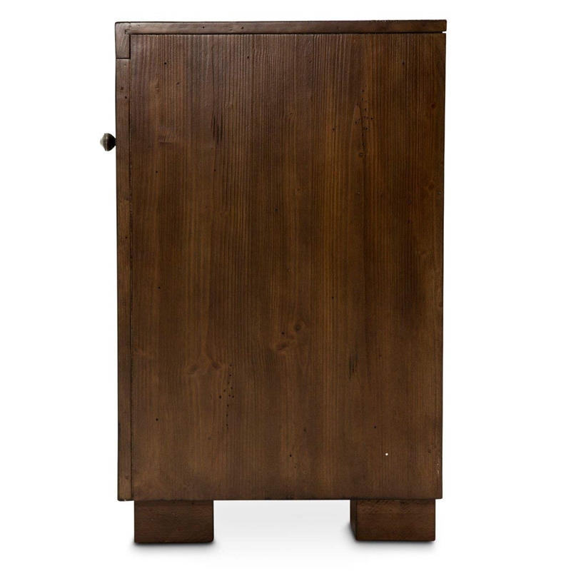 Michael Amini Carrollton 1-Drawer Wood Nightstand in Rustic Ranch Brown