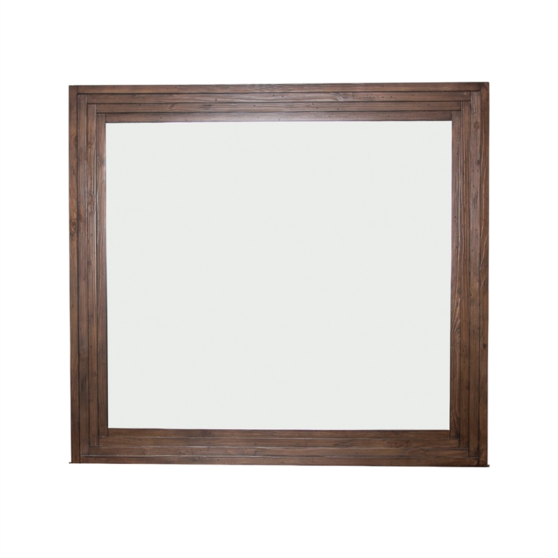 Michael Amini Carrollton Wood Dresser with Mirror in Rustic Brown