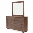 Michael Amini Carrollton Wood Dresser with Mirror in Rustic Brown