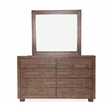 Michael Amini Carrollton Wood Dresser with Mirror in Rustic Brown