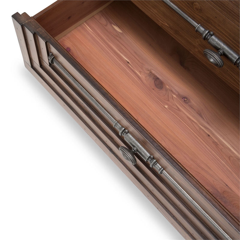 Michael Amini Carrollton 6-Drawer Chest in Rustic Ranch Brown