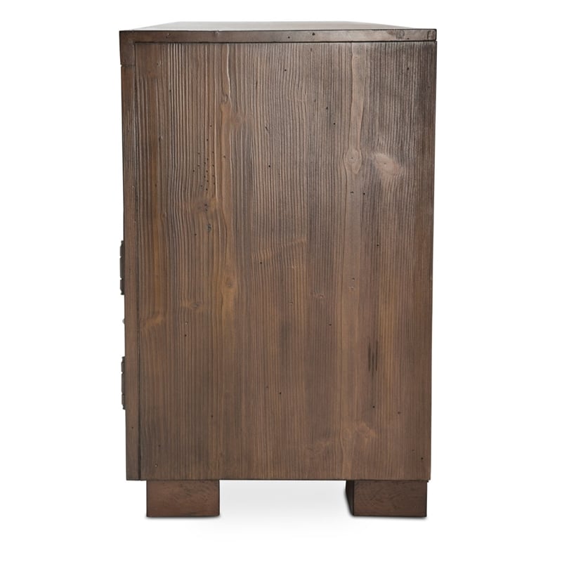 Michael Amini Carrollton Wood TV Console in Rustic Ranch Brown