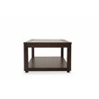 Michael Amini Carrollton Rectangular Wood & Glass Coffee Table in Rustic Brown