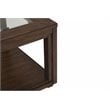 Michael Amini Carrollton Rectangular Wood & Glass Coffee Table in Rustic Brown