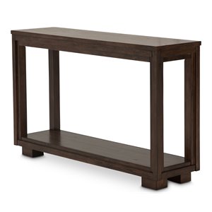 michael amini carrollton spruce solids wood console table in rustic ranch brown