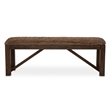 Michael Amini Carrollton Wood & Leather Accent Bench - Brown