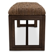 Michael Amini Carrollton Wood & Leather Accent Bench - Brown