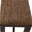Michael Amini Carrollton Wood & Leather Accent Bench - Brown
