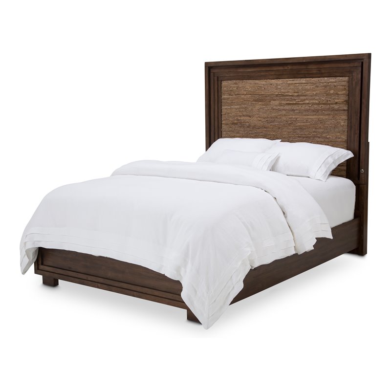 Michael Amini Carrollton Queen Panel Bed in Rustic Ranch Brown