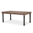 Michael Amini Crossings Rectangular Wood & Metal Dining Table in Barn Brown