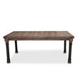 Michael Amini Crossings Rectangular Wood & Metal Dining Table in Barn Brown