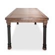 Michael Amini Crossings Rectangular Wood & Metal Dining Table in Barn Brown
